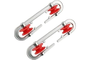 HJGarden 2PCS Cloth Line Aluminum Plastic Wheel Splitter, Household Essentials Aluminum Cloth Line Spreader Silver