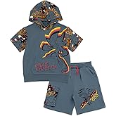 SEGA Sonic the Hedgehog French Terry Pullover Hoodie and Shorts Outfit Set Toddler to Big Kid Sizes (4T - 18-20)