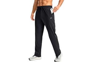 Pudolla Men's Fleece Lined Sweatpants with Zipper Pockets Winter Warm Water Resistant Athletic Pants for Workout Running