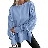 ANRABESS Women Oversized Sweatshirts Thumbhole Long Sleeve Hoodies Shirts 2025 Fall Side Slit Pullover Top Teen Y2k Outfits