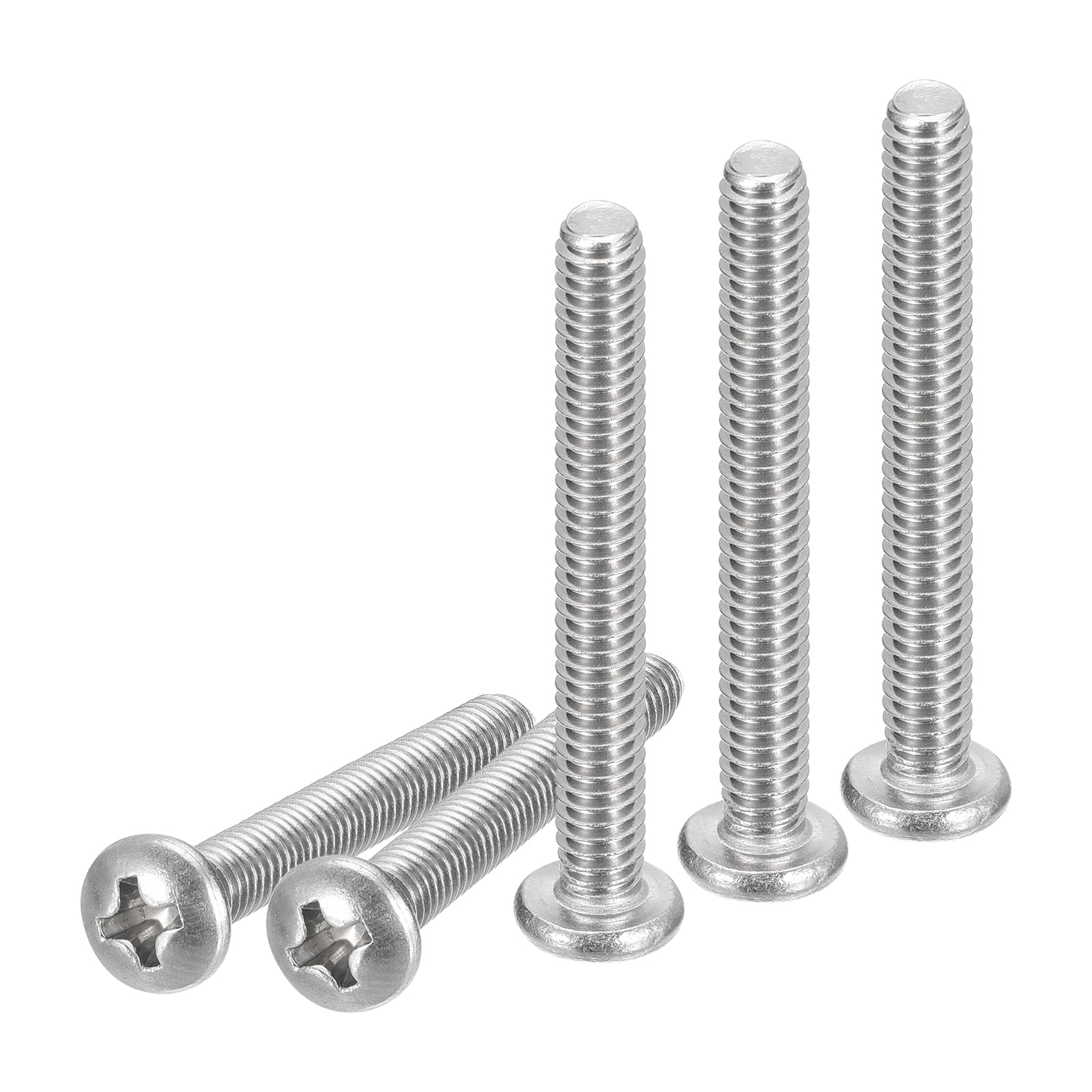 DTGN #8-32x1-3/8" Pan Head Machine Screws, 50Pcs 304 Stainless Steel, Phillips Drive, UNC Full Thread, Bright Finish, Screws Bolts Kit — image 1