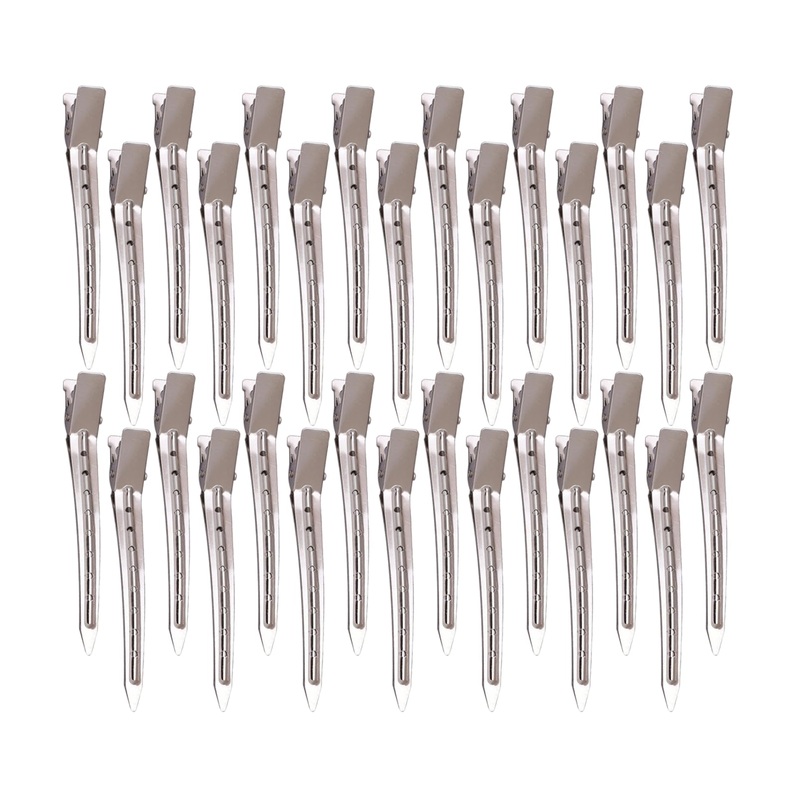 Acpetdr 30-piece set of duckbill clips, rust-proof metal crocodile curling clips with holes, suitable for hair styling, hair dyeing, silver hair clips for women metal hair clips - curling clips