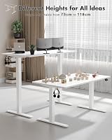 Devoko Electric Standing Desk 160x70cm 2 Memory Presets White 73-118cm view 2