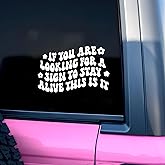 If You Are Looking For a Sign to Stay Alive This Is It Car Decal Humor Funny Quote Mirror Decal Sarcastic Car Accessories Vinyl Sticker Waterproof 8 Inches Bumper Decal Gifts for Mom Dad Friend