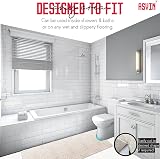 Asvin Extra Long Non Slip Shower Mat 40x120cm White Loofah Rubber view 9