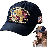 250 Anniversary USA Hat‌, ‌Adjustable United States 250th Anniversary Hat‌, Perfect for USA 250th Celebrations, Patriotic Events & Daily Wear Grey