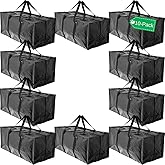 BAG-THAT! 10 Moving Bags Heavy Duty Extra Large Stronger Handles Wrap Storage Totes Zippered Reusable Packing Bags Moving Supplies Storage Boxes Storage totes Moving Boxes Packing Supplies Packing Box
