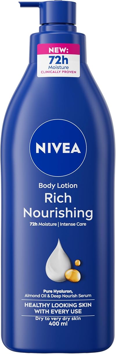 NIVEA Rich Nourishing Body Lotion 400ml 72h Moisture Deep Nourish Almond Oil
