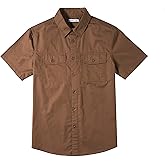Tronjori Boys Short Sleeve Button Down Casual Woven Shirt Two Pockets