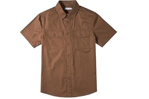 Tronjori Boys Short Sleeve Button Down Casual Woven Shirt Two Pockets