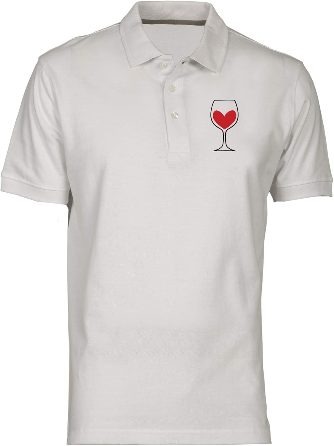 T-Shirtshock OTT0268 Wine Glass Men’s Polo Shirt White - White - Small