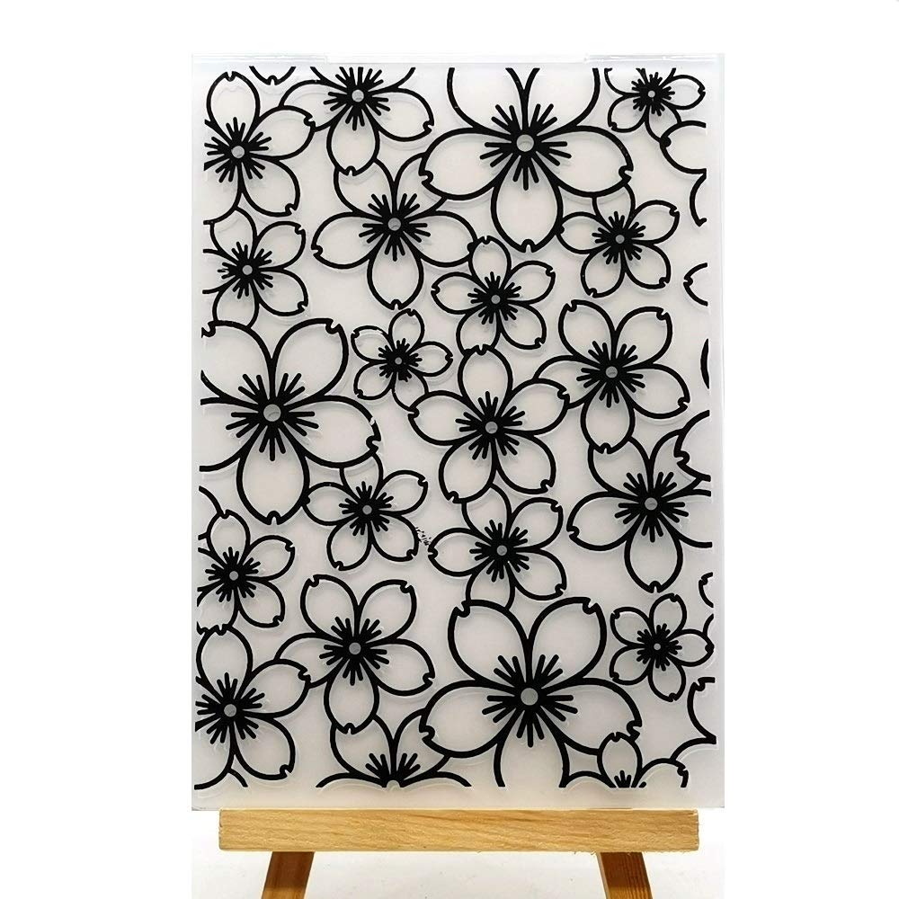 WooYangFun 1PC Flower Background Embossing Folders for Card Making Scrapbooking and Other Paper Crafts, 11x16cm