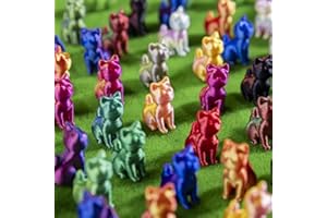 Teenzee 100pcs Mini 3D Printed Animals Tiny Animals Plastics Figures Miniature Little Small Cat Figurines Bulk for Micro Fairy Garden Landscape Accessories Hide Crafts Decor Aquarium