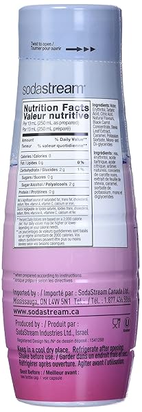 SODASTREAM CRANBERRY RASPBERRY ZERO CALORIE SYRUP, 14.8 FLUID OUNCE