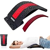 FAJAERNY Back Stretcher, 3 Level Adjustable Lumbar Back Cracker Board, Relief for Lumbar Area Pain, Scoliosis Aid, Spine, Herniated Disc, Lumbar Support Board, Extra NBR Pad & Silicone Pad (Red)