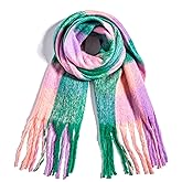 TUSHUSTY Winter Women Chunky Scarf Warm Blanket Big Thick Large Oversized Wrap Colorful Long Solid Scarves