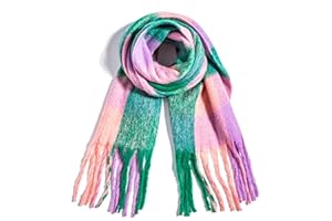 TUSHUSTY Winter Women Chunky Scarf Warm Blanket Big Thick Large Oversized Wrap Colorful Long Solid Scarves
