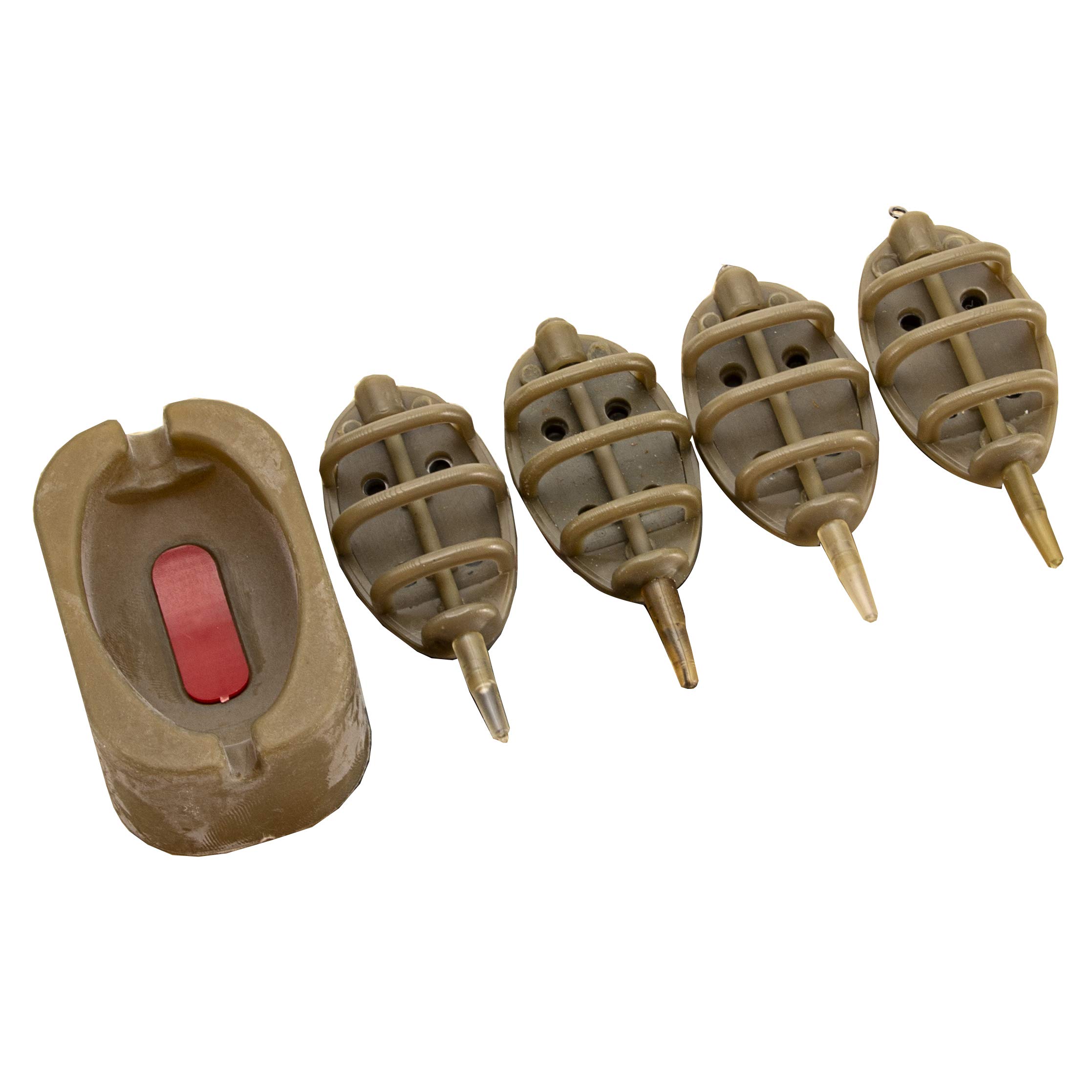 NEWSHOT Fishing Inline Flat Method Feeder with Quick Release Mould for Carp Fishing - 15g 20g 25g 35g