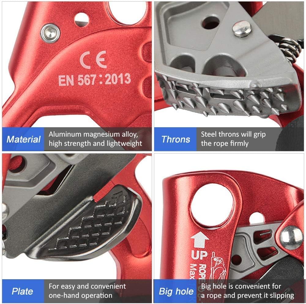 SZCQ SRT Climbing Hand Ascender Aviation Light Alloy Mountaineering Rock Ergonomic Rappelling Gear Equipment Right Handled Ascender Arborist Tree Climber Rigging : Sports & Outdoors