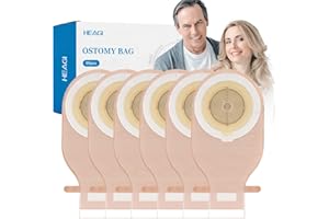 HEAGIMED 60 PCS Colostomy Bags, Ostomy Supplies, 15 mm-65 mm Ostomy Drainable Pouch for Ileostomy Stoma Care, Ostomy Bags with Hook and Loop, Cut to Fit