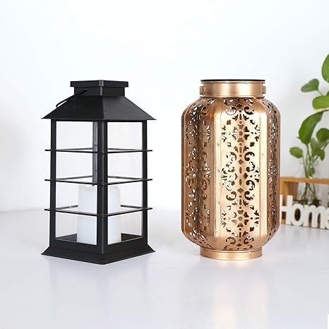 Amazon Com Newvivid Solar Lantern Outdoor Metal Solar Lights Hanging Lanterns With Handle Solar Powered Lights Outdoor Decorative For Table Backyard Party And Garden Home Improvement