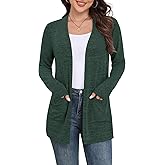 Yincro Womens Lightweight Cardigan Long Sleeve Open Front Casual Sweater Cardigans with Pockets
