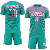 Custom Soccer Jersey Set Personalized Soccer Shirts Shorts Customize Soccer Sports Uniform for Men Women Youth Boys Girls