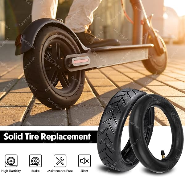 8.5 INCHES ELECTRIC SCOOTER TIRES 50/75-6.1 COMPATIBLE FOR GOTRAX GXL V2/XIAOMI M365/PRO/1S ELECTRIC SCOOTER OUTER TIRE 8 1/2X2 TUBE TIRE REPLACEMENT INNER(STRAIGHT VALVE STEM)(1 SET)