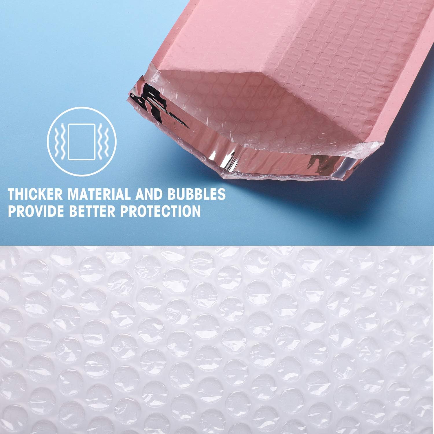 Metronic Sakura Pink Bubble Mailers 6x10 (25 Pack Bulk #0) Light Pink Blush Poly Bubble Mailers, Self-Seal Shipping Bags, Padded Envelopes, Packaging Supplies for Small Business, Boutique : Office Products