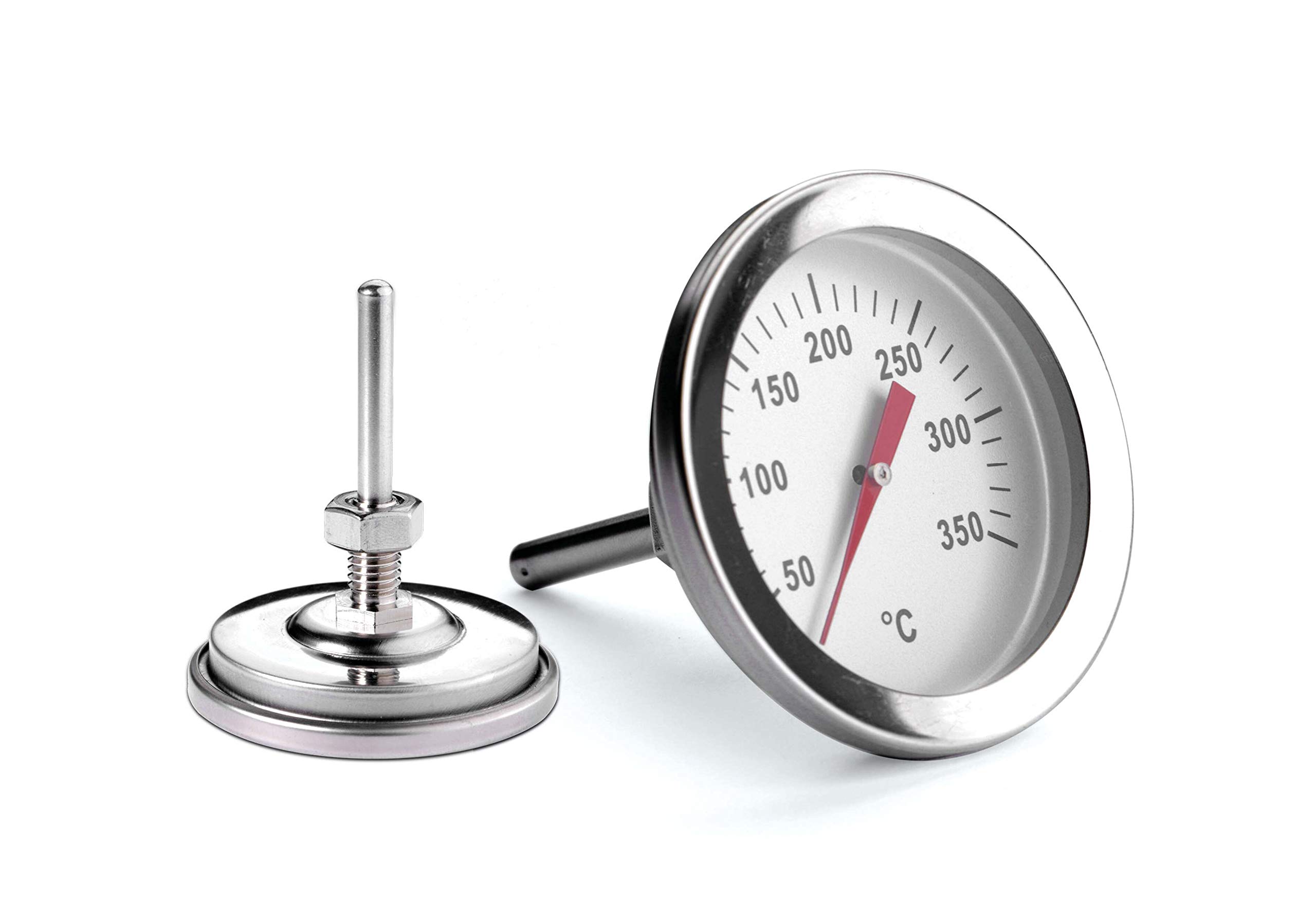 Weis 15300 Barbecue Thermometer up to 350 °C with Screw Bar Stainless Steel Silver