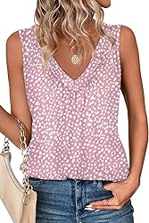 OFEEFAN Womens Summer Tops V Neck Tank for Women