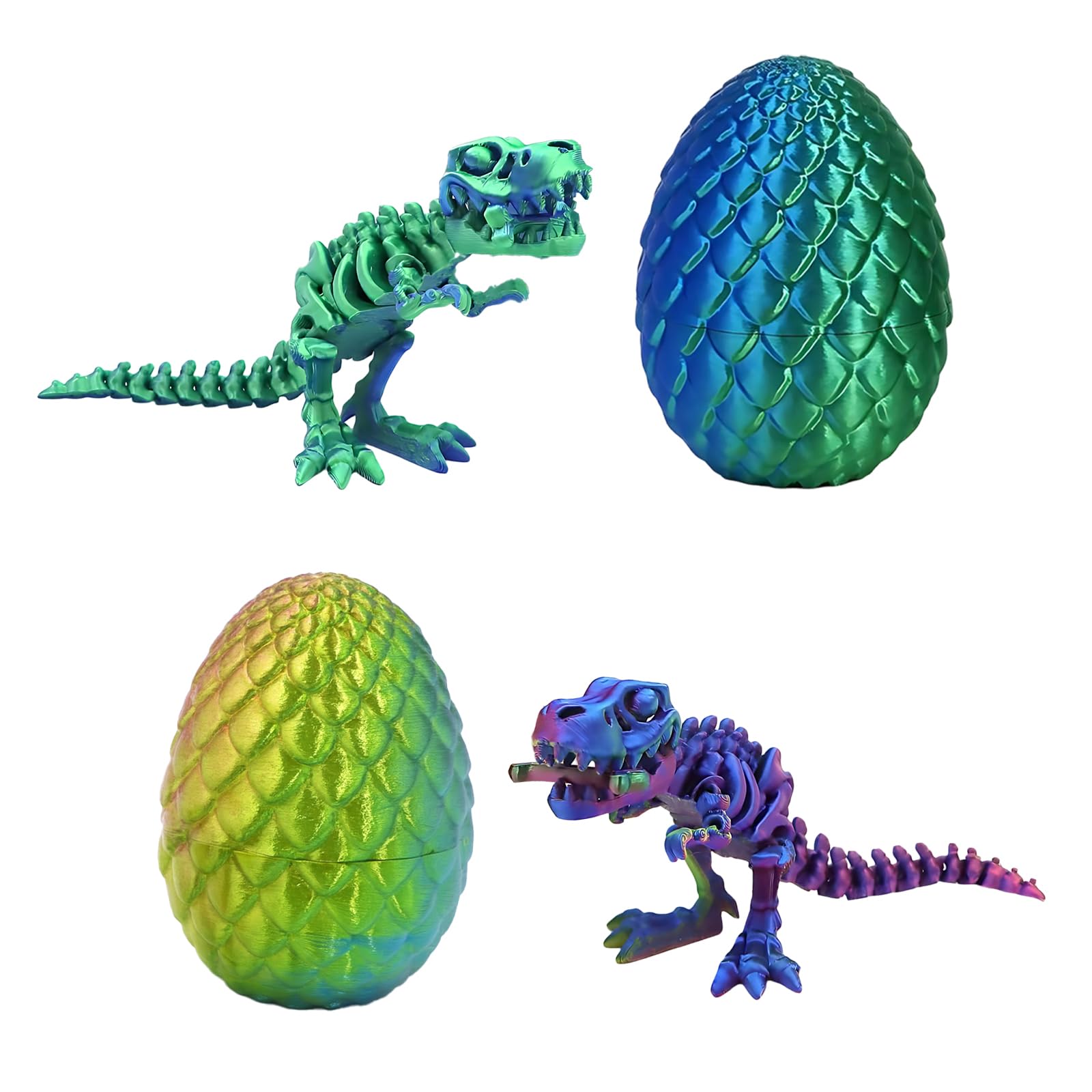 2PCS 3D Printed Dinosaur, 3D Printed Animals, 3D Printed Fidget Toy, Decoration for Home & Office, Desktop Exhibits, Stress Relief, Dinosaur Toy Set, Kids & Adults