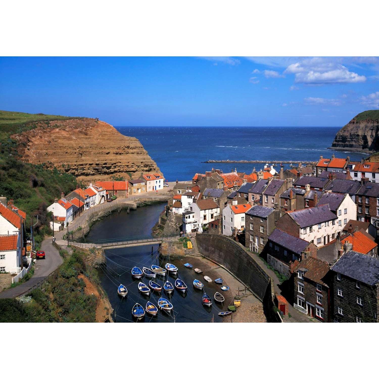 The House of Puzzles - Stunning Staithes Jigsaw - 1000 Piece Jigsaws For Adults, Artist Illustrated, Scenic Landscape, Deluxe Puzzle Gifts