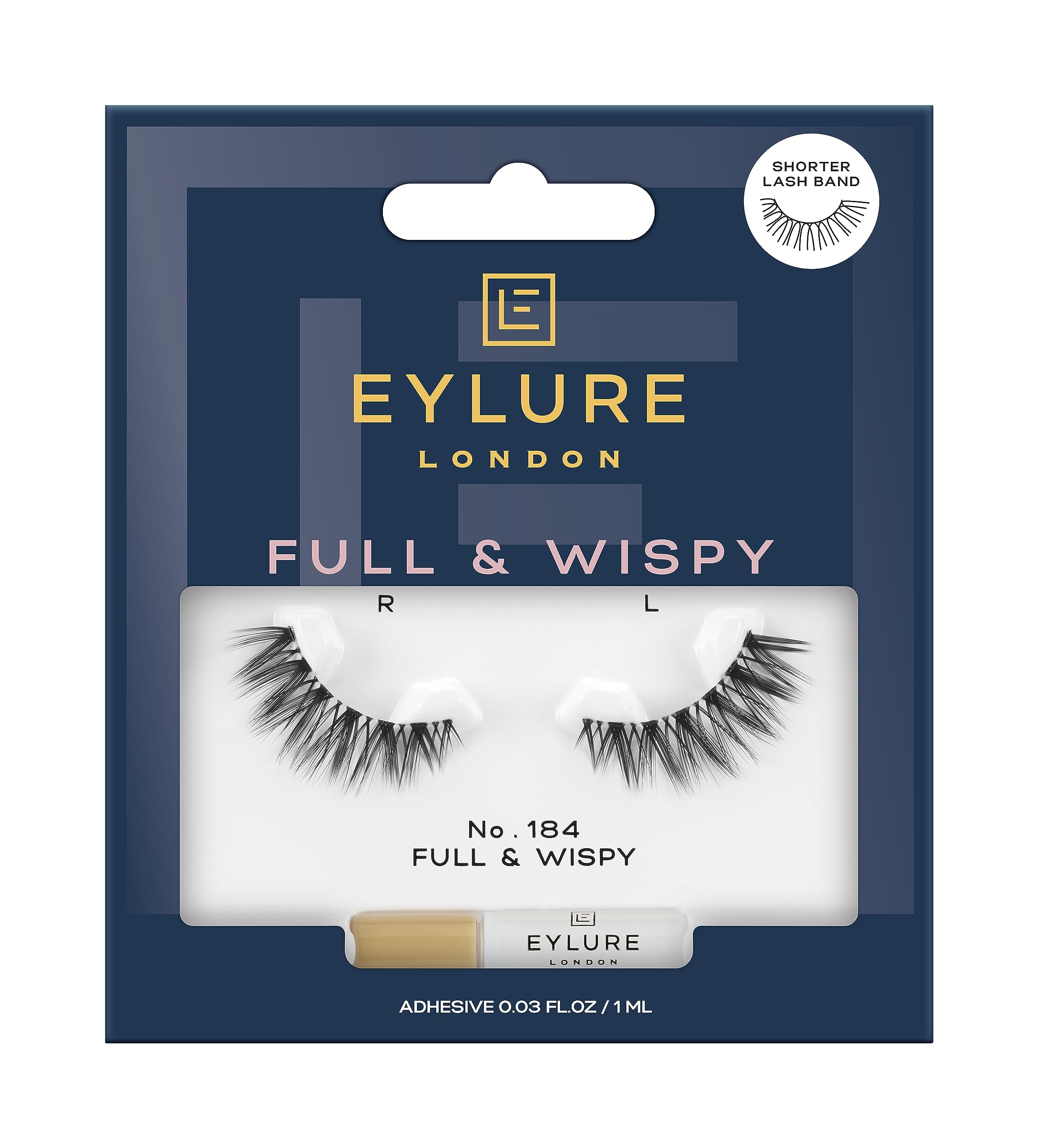 Eylure Full & Wispy No. 184 False Lashes (Shorter Lash Band) (packaging may vary)