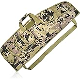 AUMTISC Tactical Rifle Gun Case, Soft Shotgun Carrying Range Bag with 6 Pouches, Fastening Straps Inside, Lockable Zippers, and Shoulder Sling, 36/42 Inch