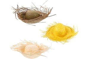 NUOBESTY 3pcs Beach Pava Hat Puerto Rico, Hawaiian Straw Hat for Men Women, Wide Brim Beachcomber Scarecrow