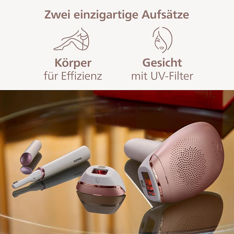 Lumea IPL 7000 Series - IPL Geräte Haarentfernung für bis zu 18 Monaten seidig-glatte Haut¹ mit 2 Aufsätzen für Körper & Gesicht, Alternative zur Laser-Haarentfernung (BRI921/00)
