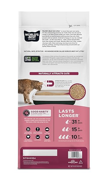 WORLD’S BEST CAT LITTER GOOD HABITS CAT ATTRACT LITTER | NATURAL PLANT-BASED ATTRACTANT | MULTICAT FLUSHABLE CORN LITTER | UNSCENTED ODOR CONTROL | LOW TRACKING & LIGHTWEIGHT | MADE IN USA 8LB BAG