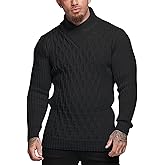 COOFANDY Mens Pullover Sweaters Fashion Diamond Knit Sweater Stylish Knitwear Lightweight Jumper