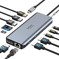 USB C Docking Station for Laptop Triple Monitor 13 in 1 USB C Hub Multiport Adapter with 2HDMI Displayport DP Ethernet 100W P