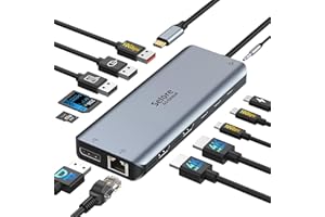 USB C Docking Station for Laptop Triple Monitor 13 in 1 USB C Hub Multiport Adapter with 2HDMI Displayport DP Ethernet 100W P