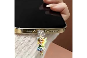 Cute Flower Fairy Dust Plug Acrylic Charms for electronic products,Type-C Charging Port Dust Plugs Pendant Compatible with E-