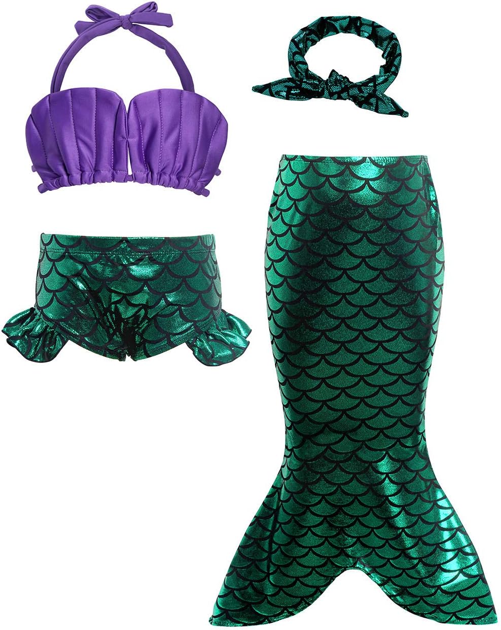 Girls Mermaid Tail Kids Swimmable Swimsuit Dress up Swimming Costume