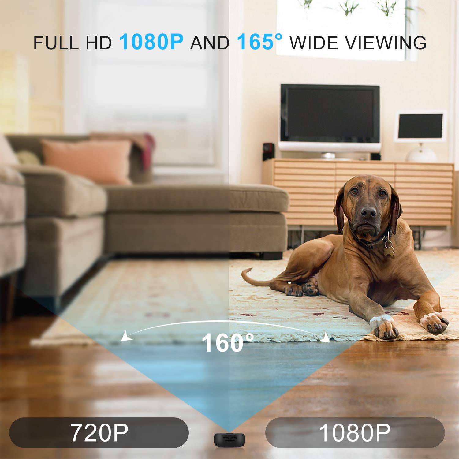 Mini Spy Camera Wireless Hidden WiFi Cameras, HD 1080P Live Streaming Small Nanny Camera with Night Vision and Motion Activated, Micro Security Body Cop Cam with Cell Phone APP for Home and Outdoor