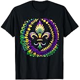 Fleur De Lis Tie Dye Mardi Gras Men Women Carnival Outfit T-Shirt