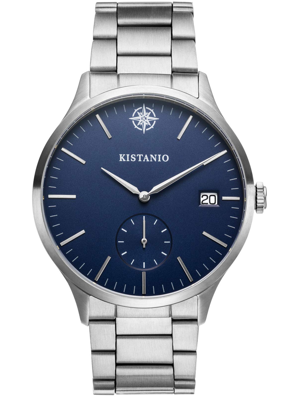 Kistanio Men's Watch Stratolis Sapphire Glass Steel Blue with Stainless Steel Bracelet KIS-STR-40-070