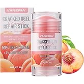 VANERIA Cracked Heel Repair Stick,Heel Balm for Dry Cracked Feet Treatment with Shea Butter & Coconut Oil,Deeply Moisturize & Soften Feet,Exfoliates Dead Skin 40g(Peach Scent)