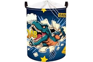 Clastyle 3D Dinosaur Kid Storage Basket Star Boy Gift Toy Box Baby Laundry Hamper Collapsible Clothes Organizer Nursery Bin for Bedroom, Roaring, 36*45 cm