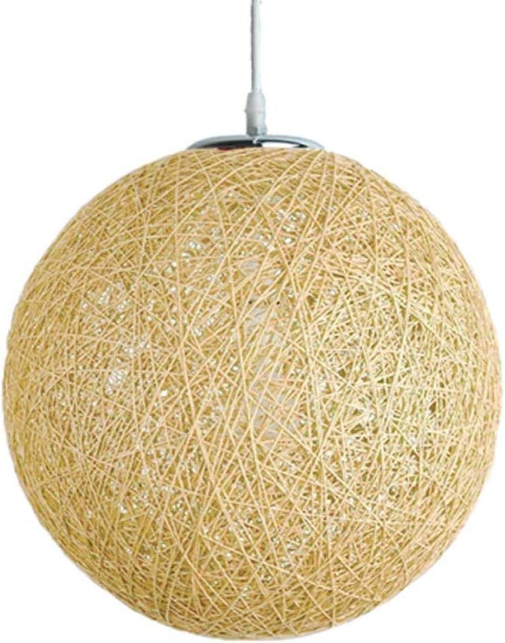 Candelabro esférico de bola de ratán de ratán a cuadros moderno lámpara