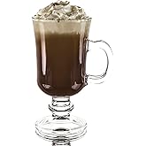 Red Co. Original Footed Clear Glass Irish Coffee Mug, Set of 6-7.75 Ounce